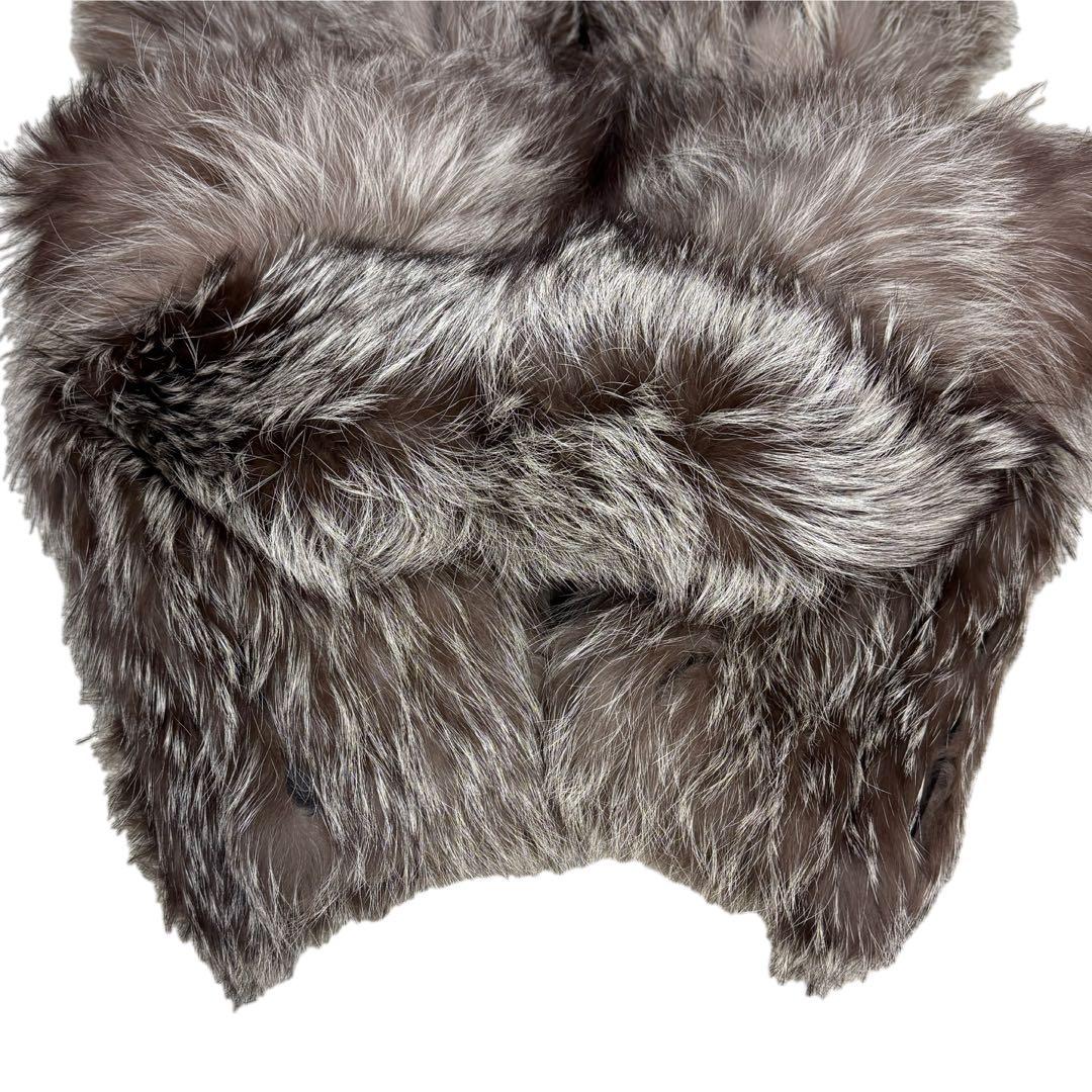 シルバーフォックス　サガフォックス　リアルファーコート　XLサイズ相当　さらさら