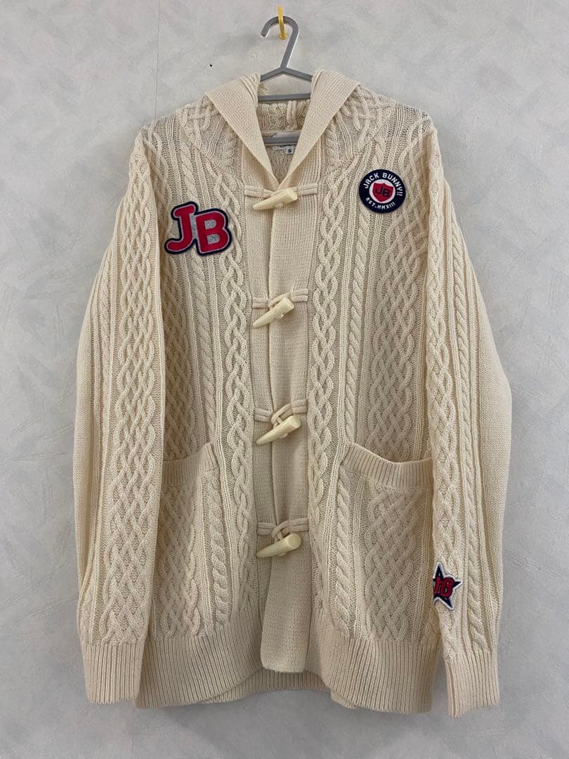Jack Bunny!! ケーブルニットカーディガン 5 メンズ トグルボタン