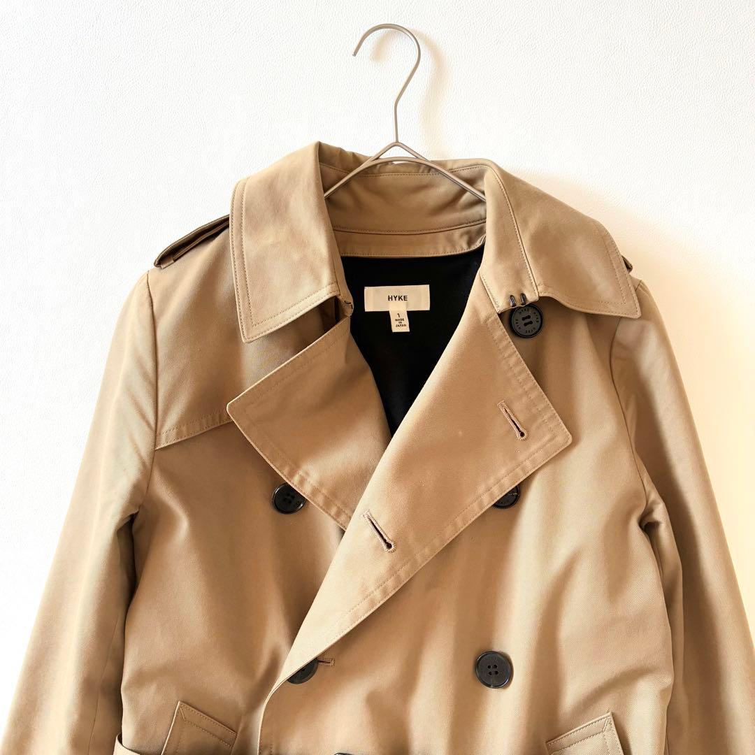 HYKE　ハイク　トレンチコート　ウール ライナー付き　ロング丈　ベージュ