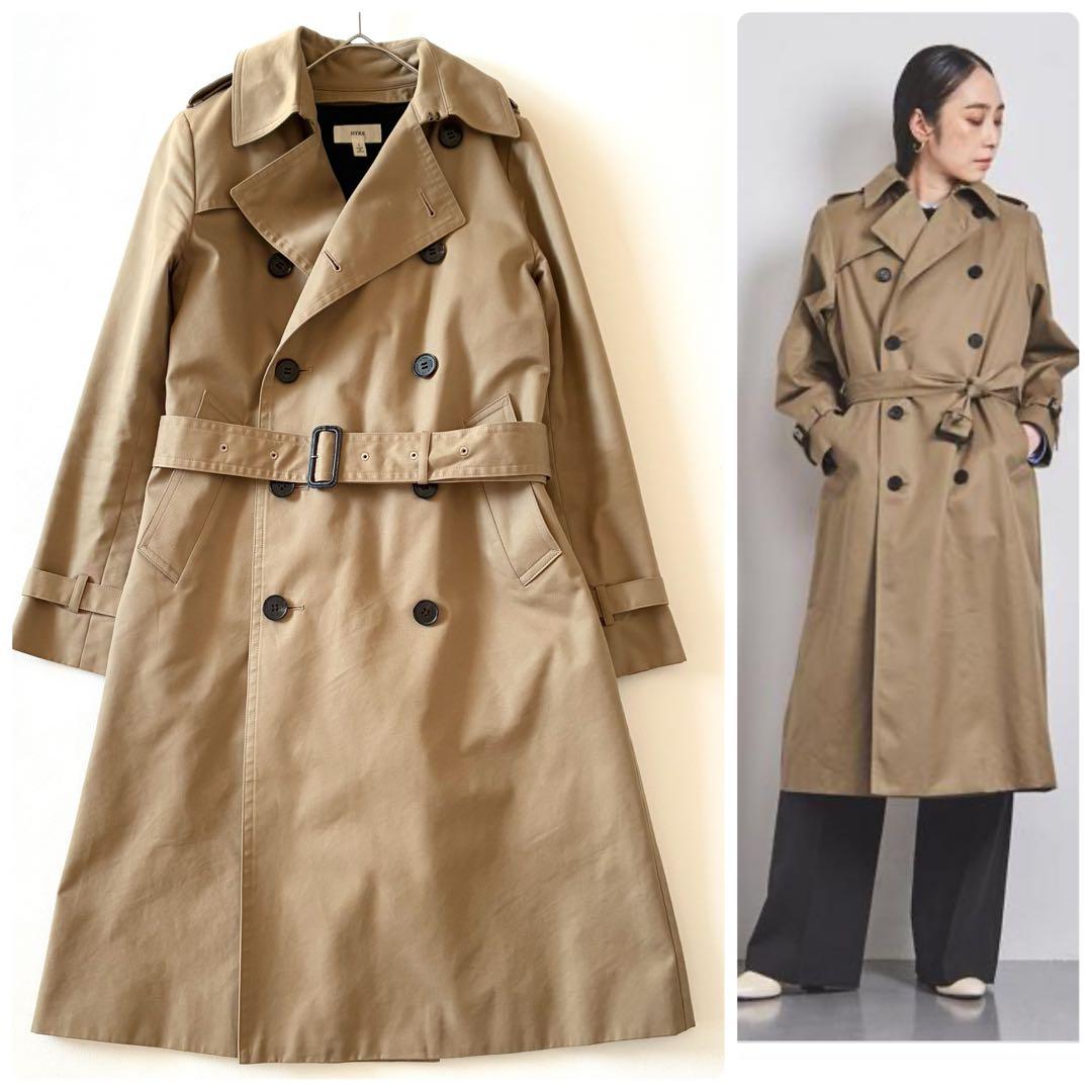 HYKE　ハイク　トレンチコート　ウール ライナー付き　ロング丈　ベージュ