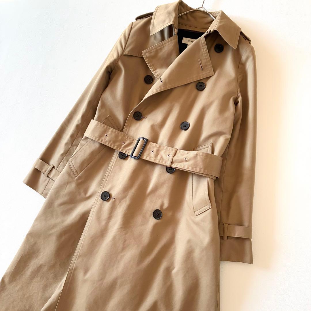 HYKE　ハイク　トレンチコート　ウール ライナー付き　ロング丈　ベージュ
