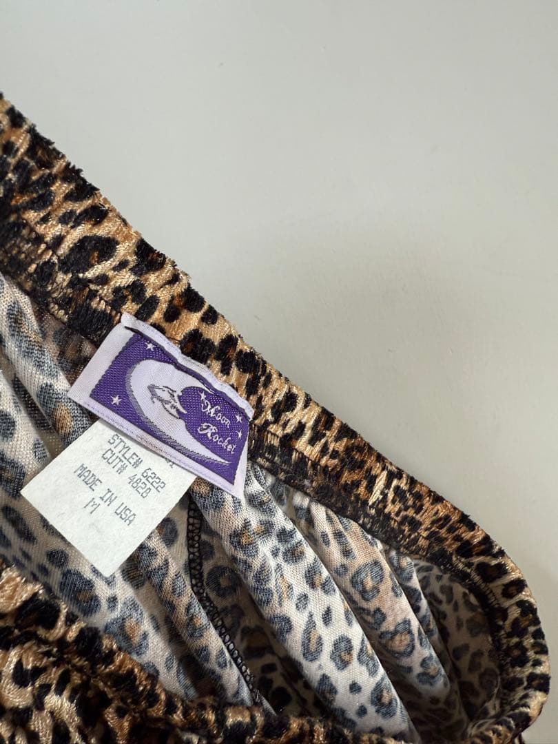 90s usa製 レオパード柄 ベロアパンツ hooked jantiques