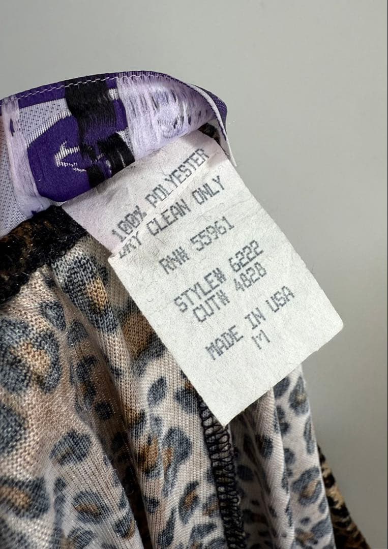 90s usa製 レオパード柄 ベロアパンツ hooked jantiques