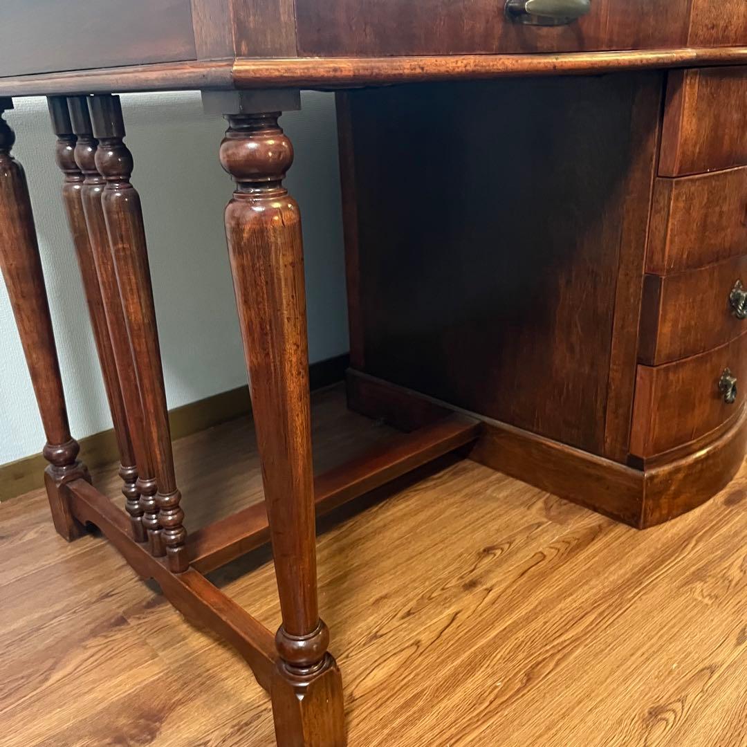 海軍将校デスク アンティーク 片袖机