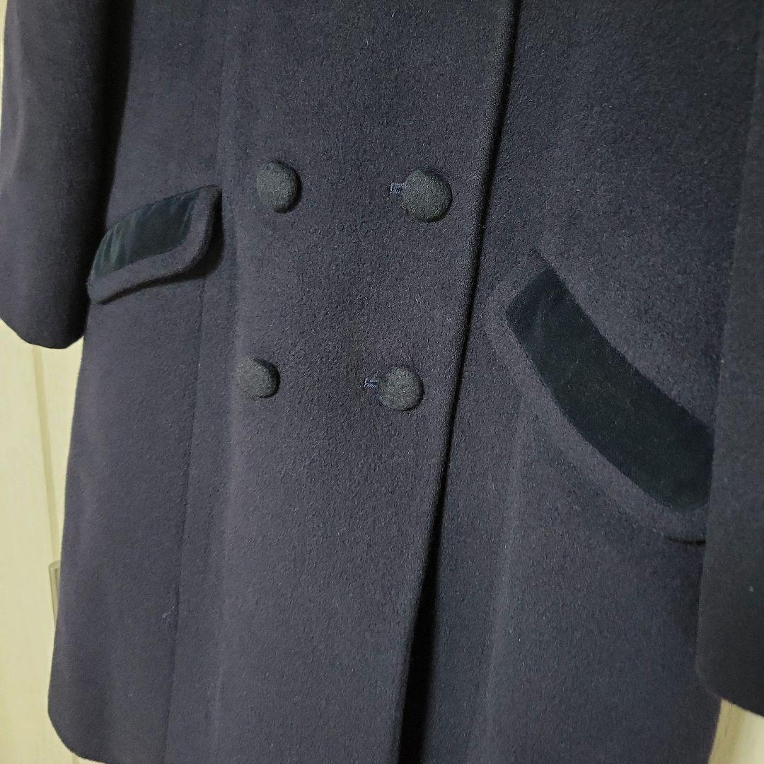 美品✨ ファミリア アンゴラ ウール コート フォーマル 受験 ネイビー 140