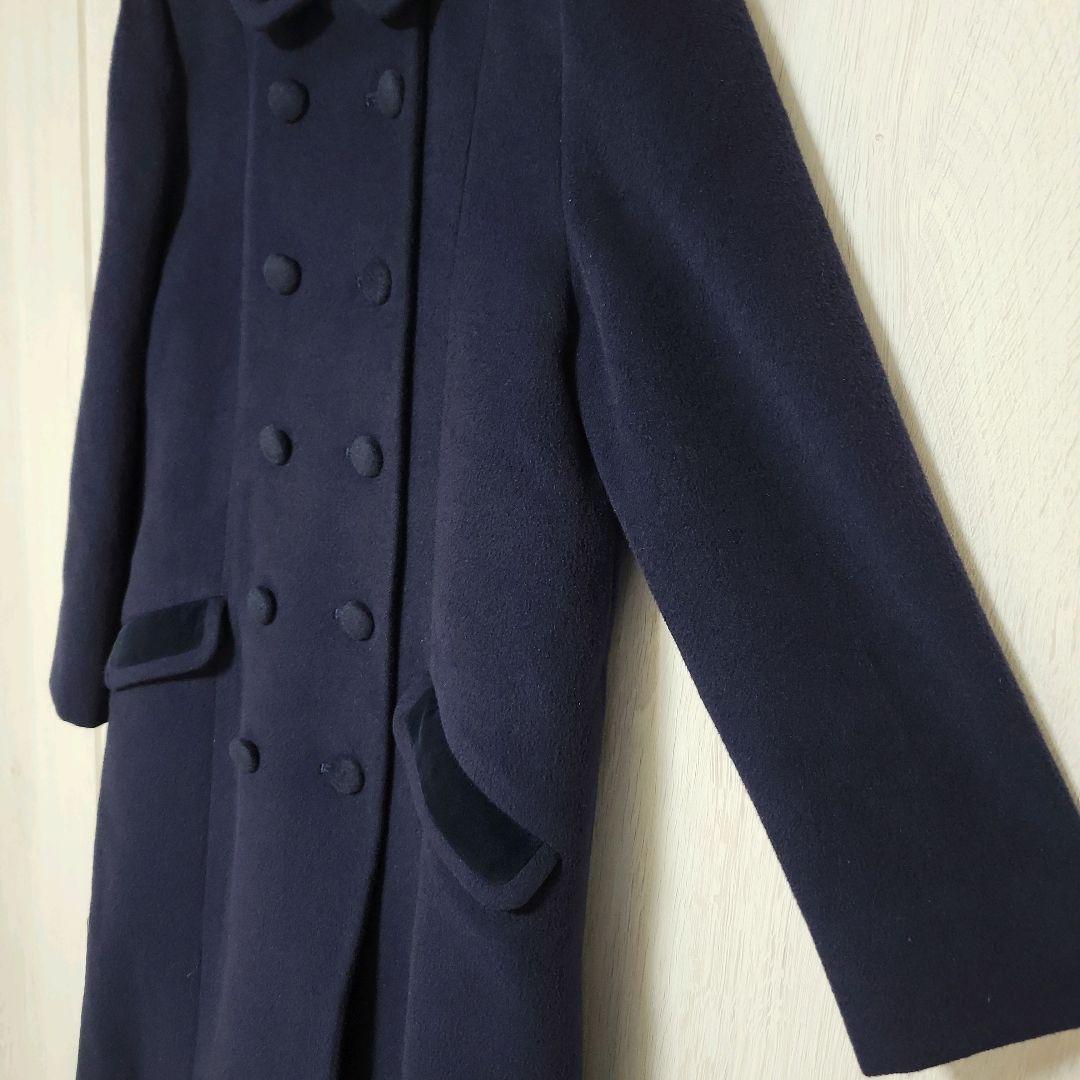 美品✨ ファミリア アンゴラ ウール コート フォーマル 受験 ネイビー 140