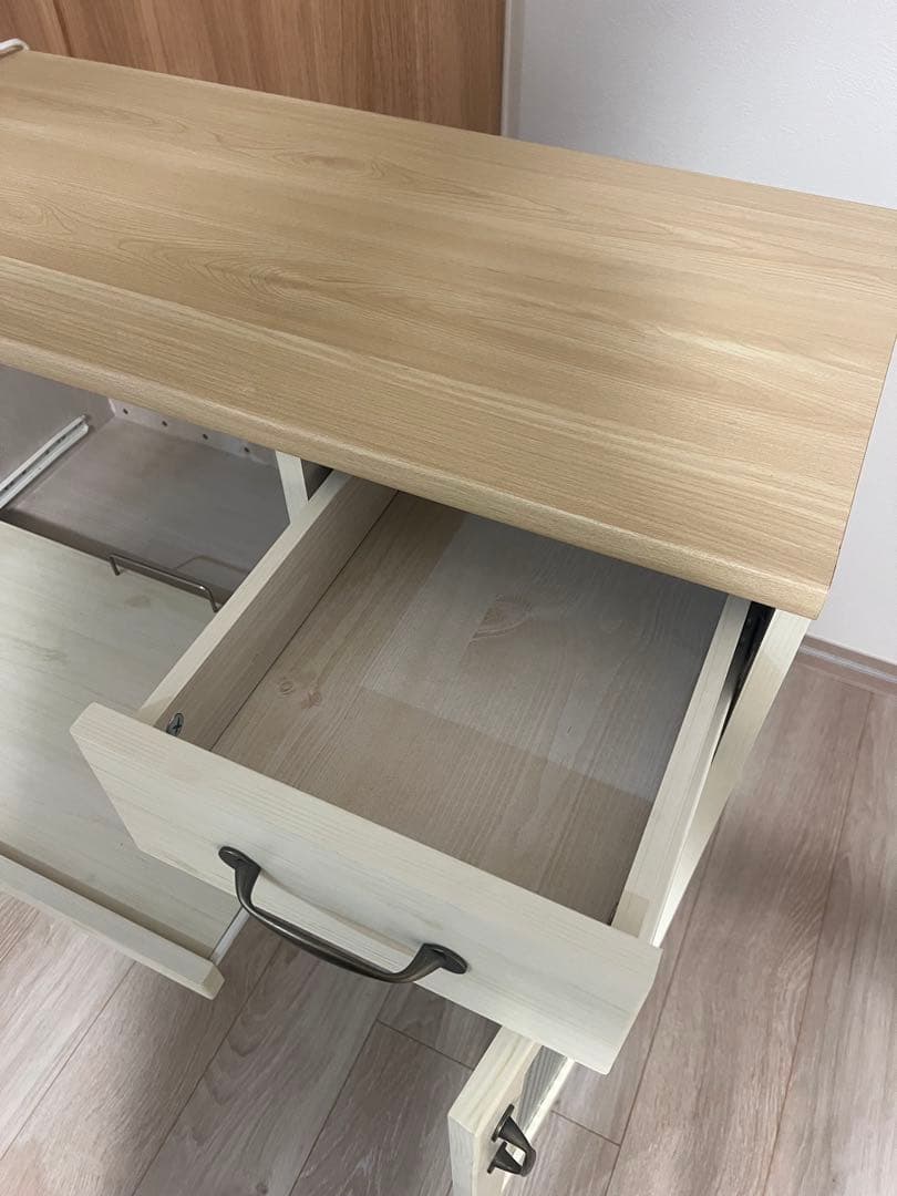 ホワイト木製レンジボード 引き出し付き