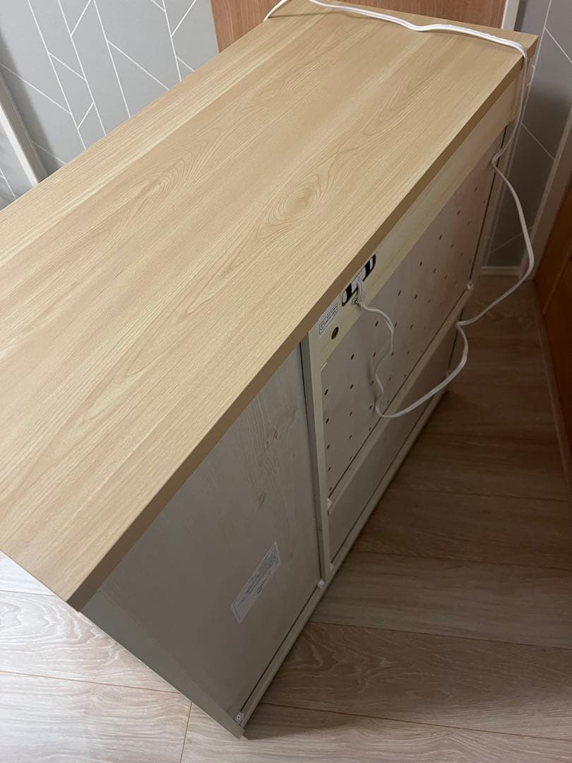 ホワイト木製レンジボード 引き出し付き