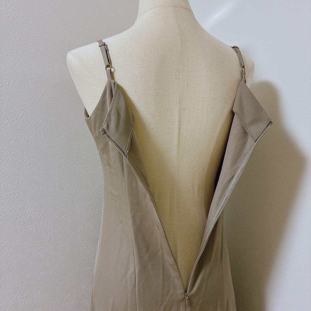 ニアナ　グレージュ　トランスペアレントヘムセットアップドレス ジャケットワンピ