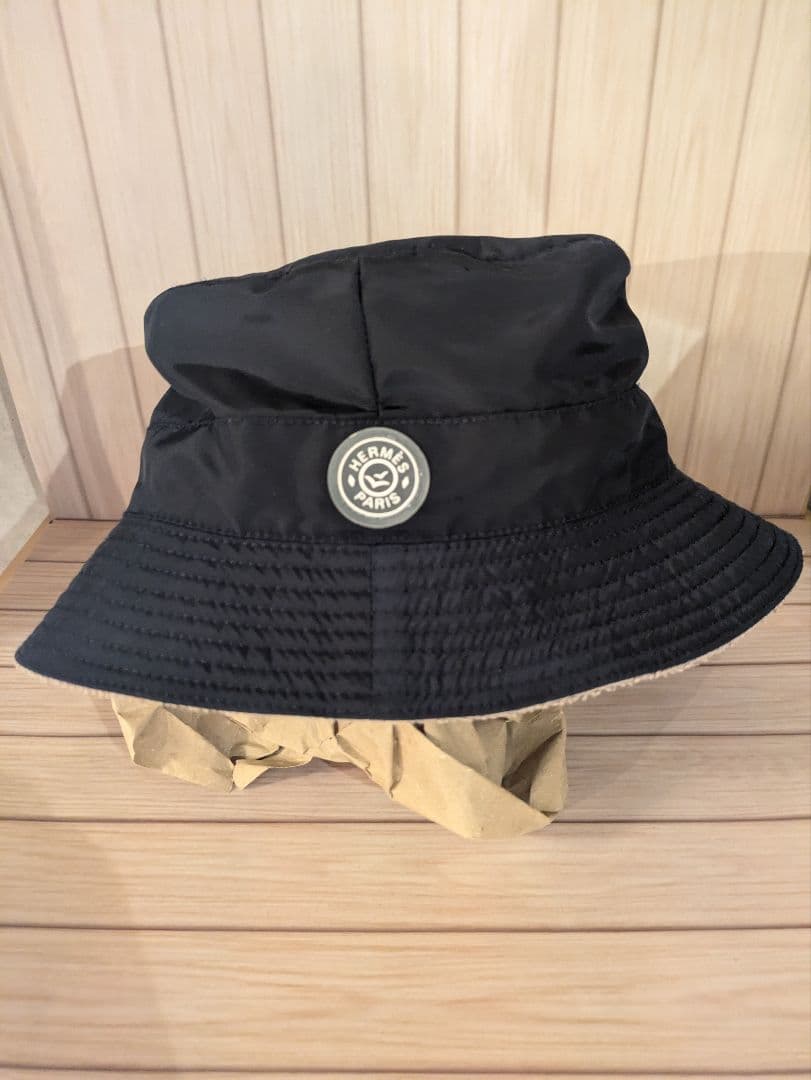 HERMES エルメス バケットハット　ネイビー Sサイズ 56