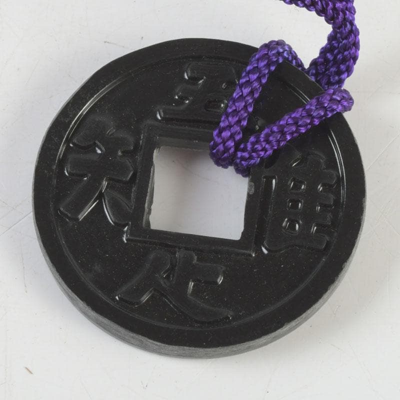 時代提げ物　黒漆　三つ葉葵蒔絵　印籠　薬入　根付　緒締め玉　C　9438