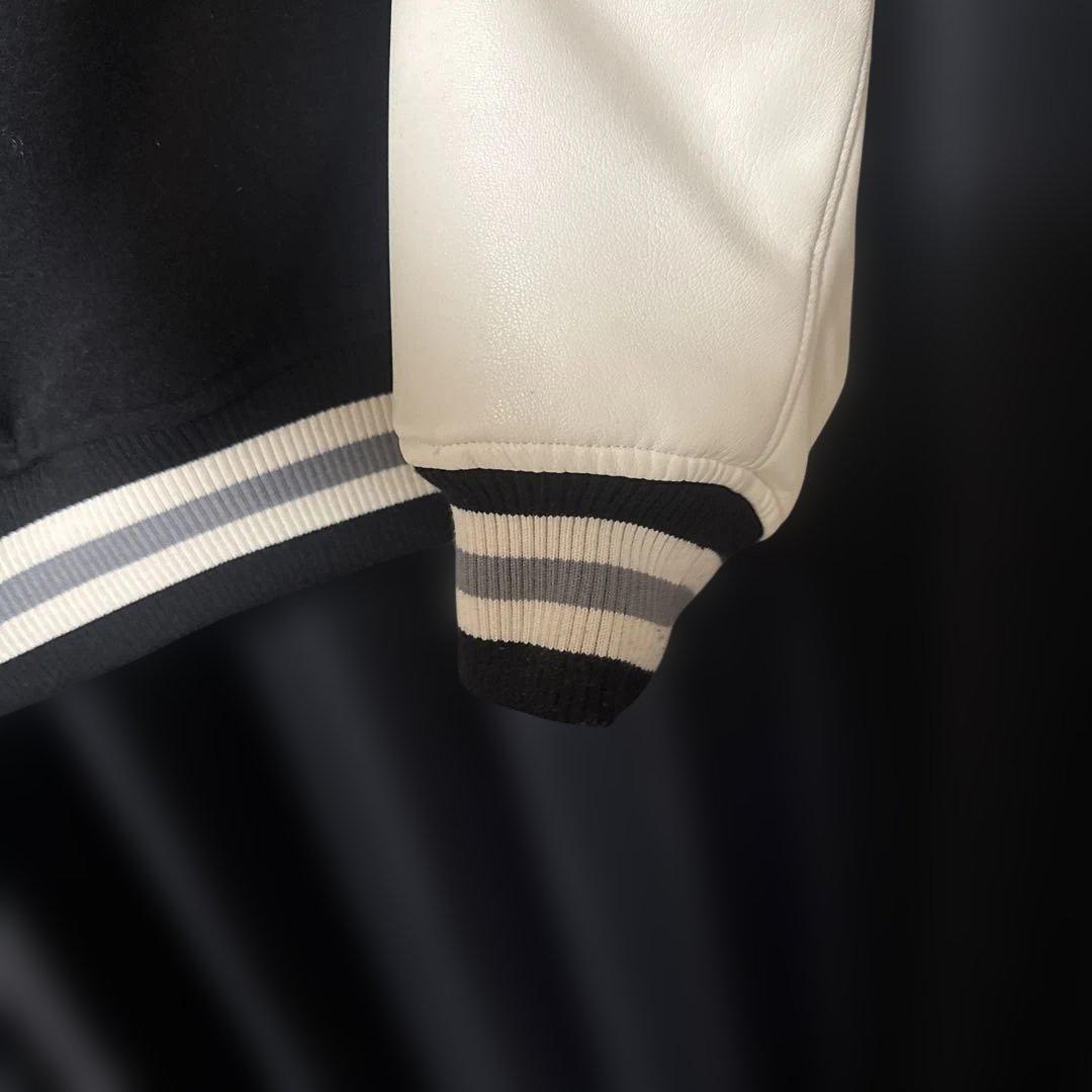 XLARGE スタジャン 黒と白 バイカラー