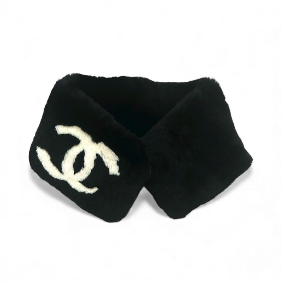 【希少品】CHANEL ラパン ファーマフラー ココマーク 極美品