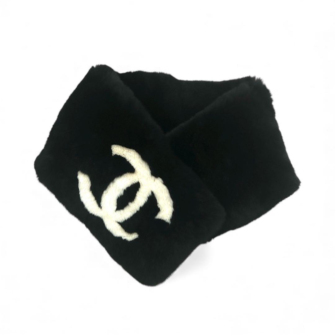 【希少品】CHANEL ラパン ファーマフラー ココマーク 極美品