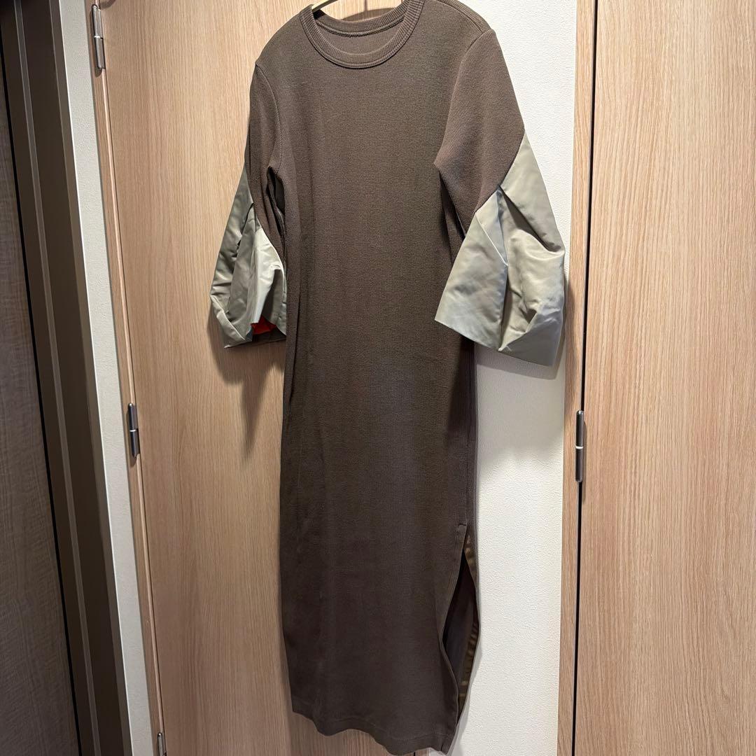 sacai Nylon Twill Mix Dressロングワンピース