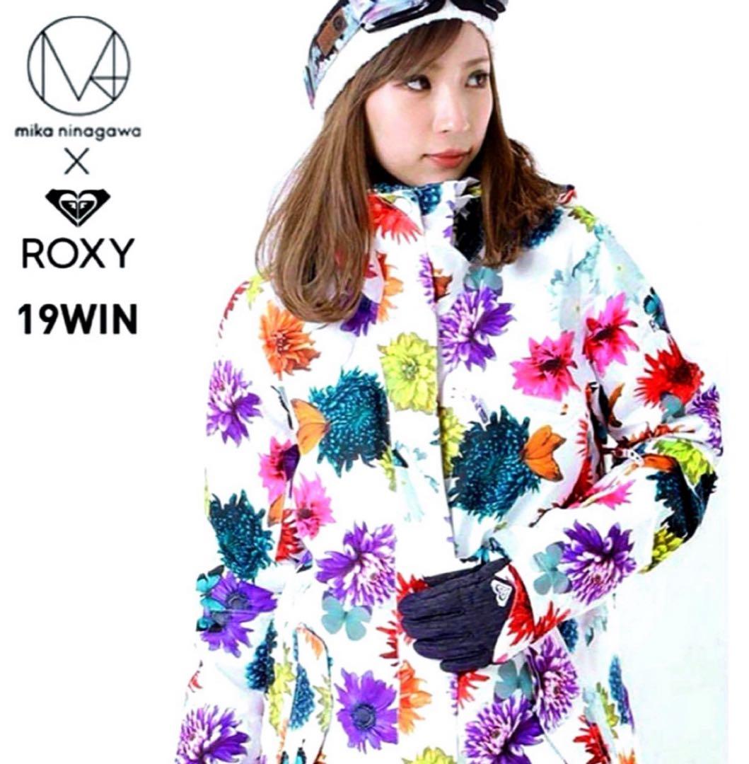 ロキシー 蜷川実花 スノボウェア スキーウェア ジャケット 花柄 マーガレット