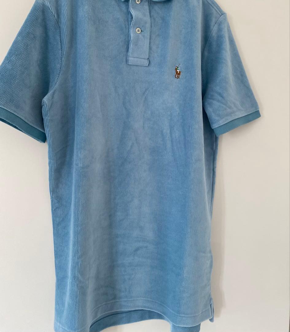 Polo Ralph Lauren 水色 コーデュロイ ポロシャツ XS