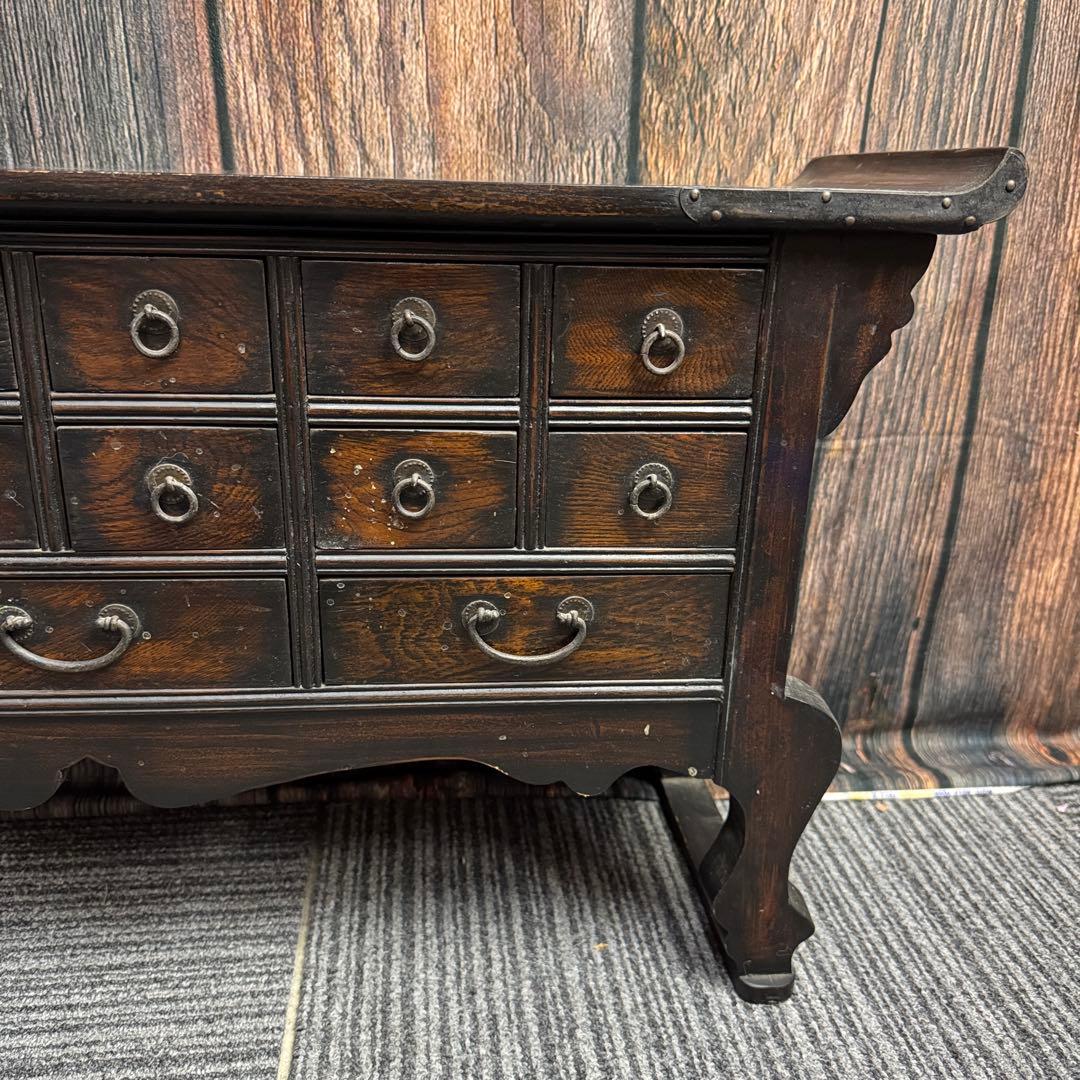 アンティーク家具 レトロ家具 逸品 李朝家具 15杯抽斗 百味箪笥 飾り棚