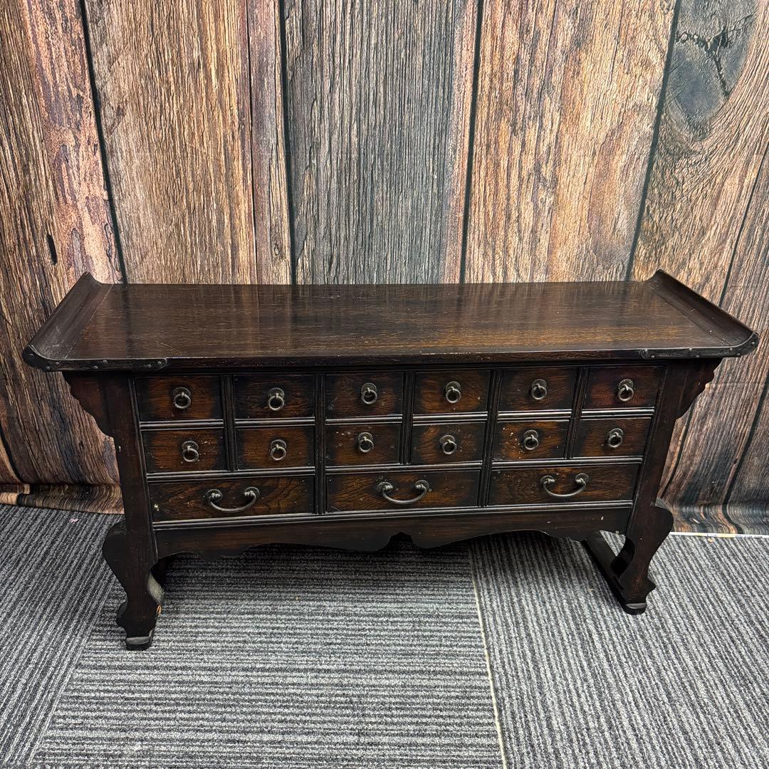 アンティーク家具 レトロ家具 逸品 李朝家具 15杯抽斗 百味箪笥 飾り棚