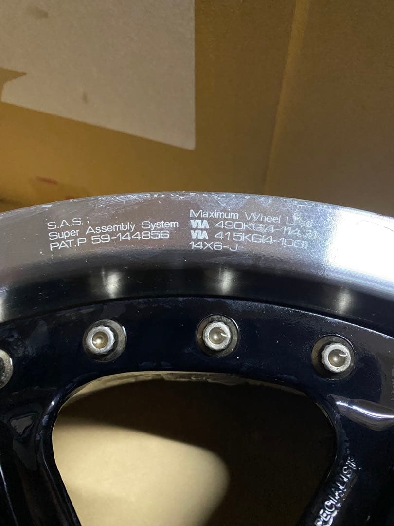 え*の様 ホンダ　無限　14インチ ブラック/シルバー 5スポークホイール　1本