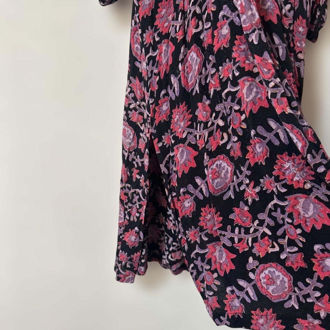 sara mallika サラマリカ 花柄 長袖ロングワンピース チュニック