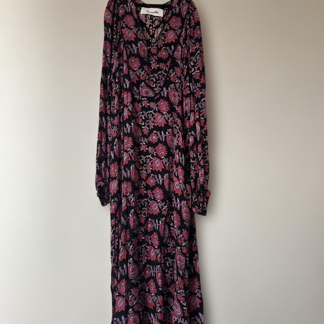sara mallika サラマリカ 花柄 長袖ロングワンピース チュニック