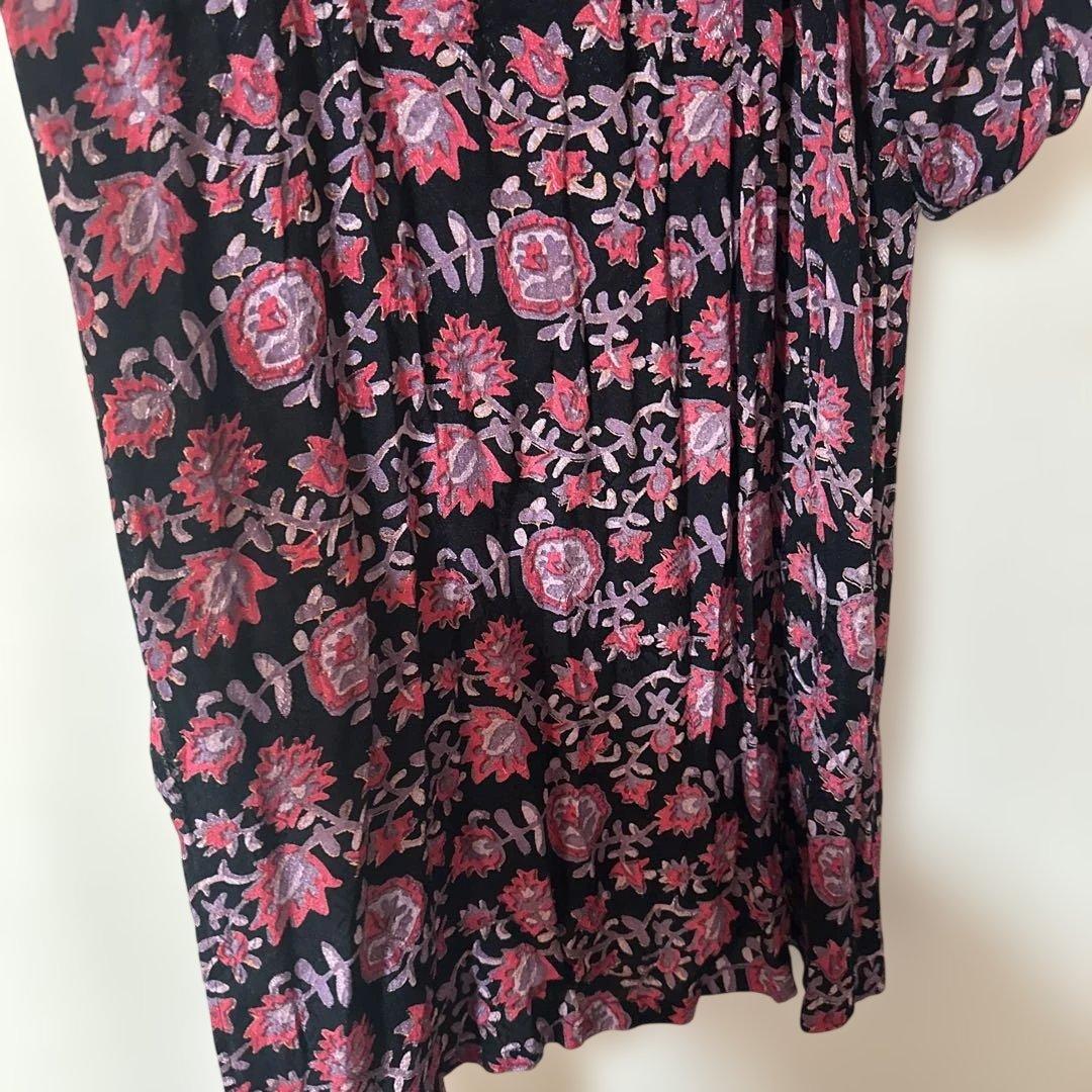 sara mallika サラマリカ 花柄 長袖ロングワンピース チュニック