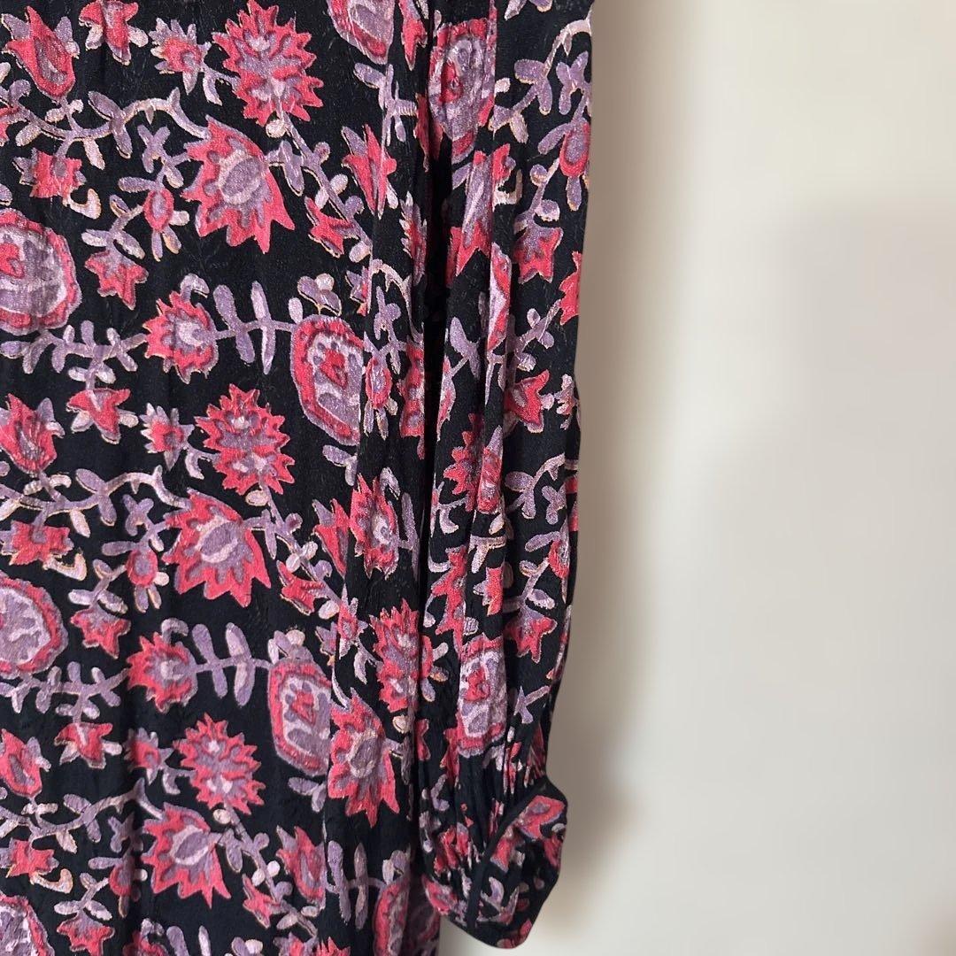 sara mallika サラマリカ 花柄 長袖ロングワンピース チュニック