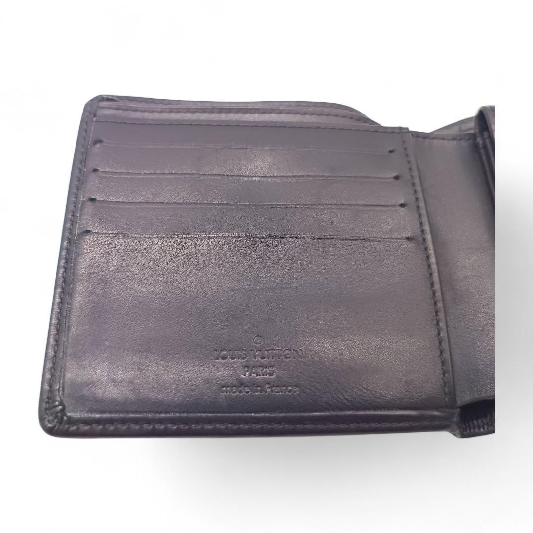 LOUIS VUITTON ルイヴィトン マルコ 二つ折り財布 黒 レザー 美品