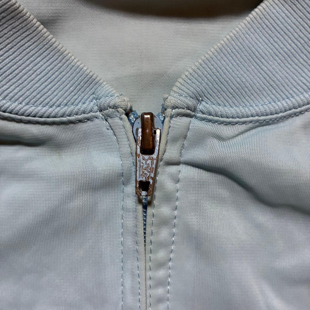 70s adidasATPトラックジャケット刺繍ロゴトレフォイルライトブルー