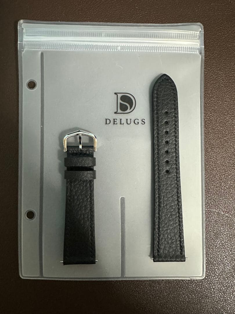 Delugs Cartier Tank Must Large用19mm黒革ベルト