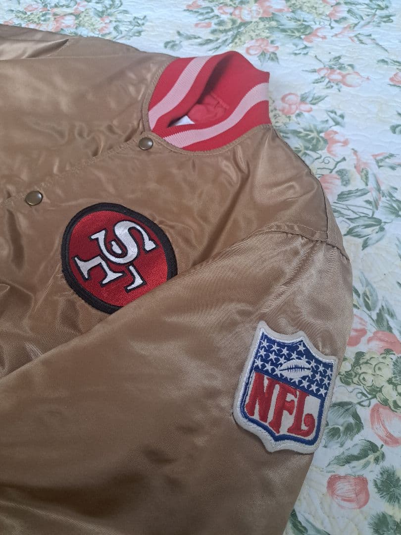 USA製 90sサンフランシスコ49ers スタジアムジャンパー ゴールド色