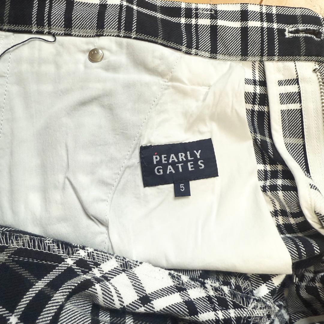 パーリーゲイツ ゴルフウェア パンツ チェック ロゴ刺繍 ウェア サイズ5