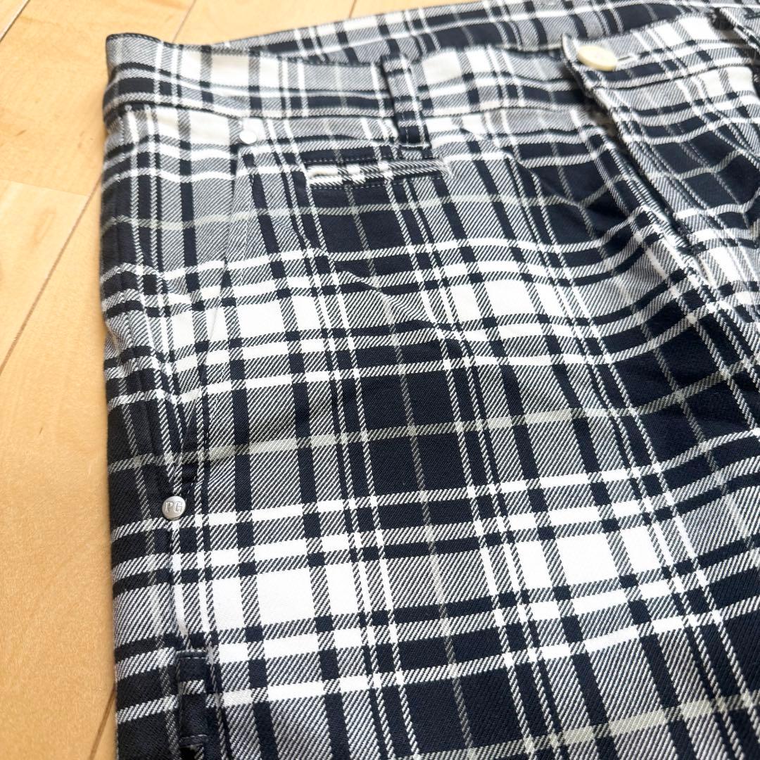 パーリーゲイツ ゴルフウェア パンツ チェック ロゴ刺繍 ウェア サイズ5