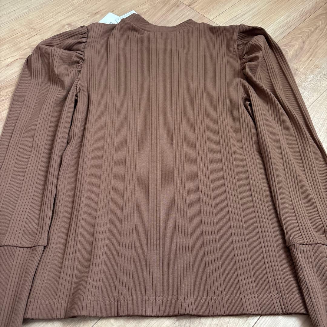 【新品】St. Cecilia ブラウン 長袖ティシャツ　パフスリーブ　ロゴT