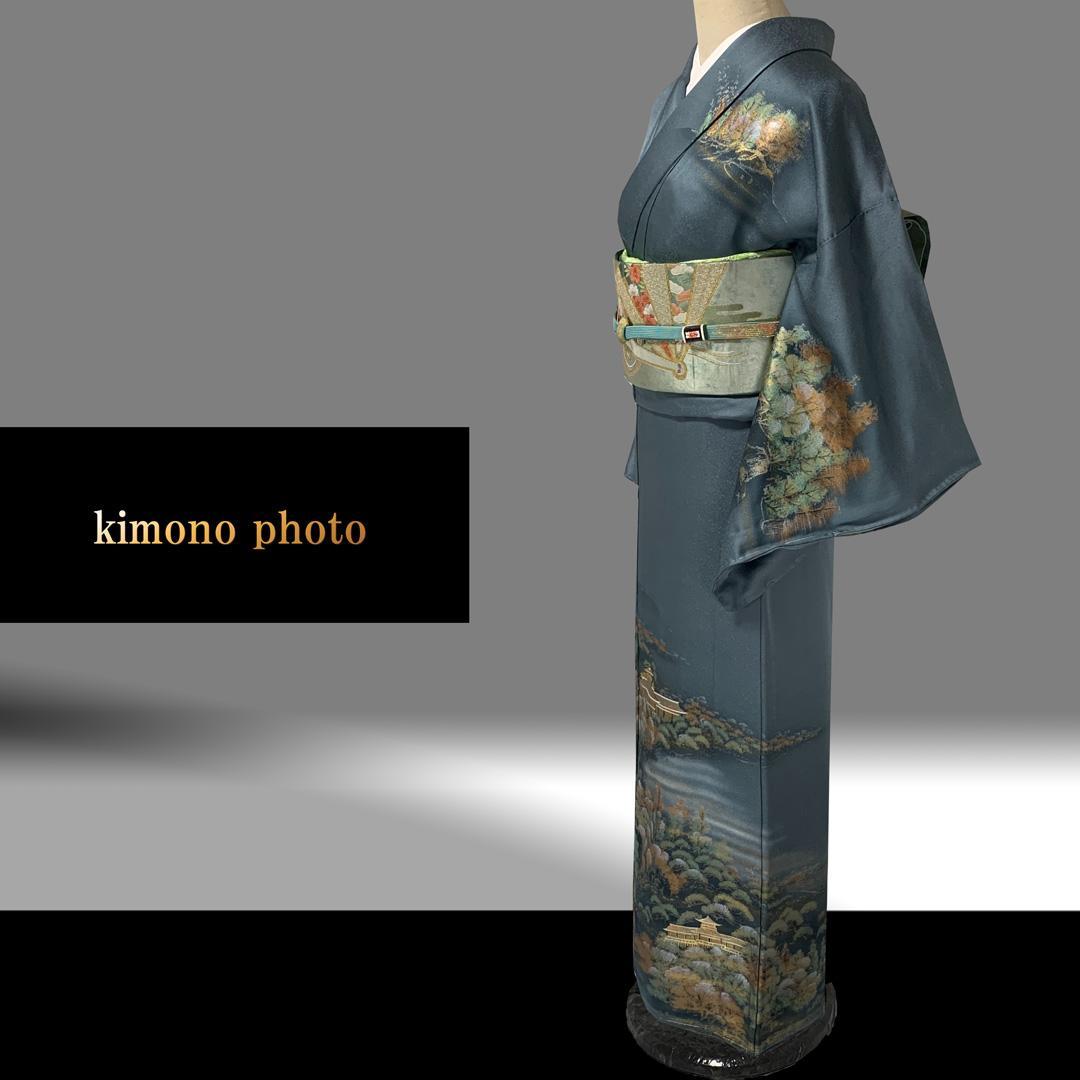 【新品、未使用】正絹【極上逸品】トールサイズ【金彩手描き友禅染】訪問着フルセット