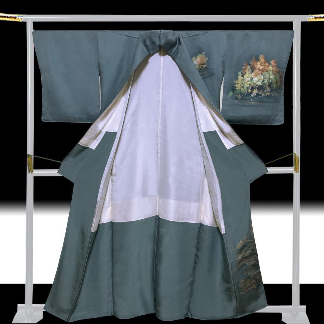 【新品、未使用】正絹【極上逸品】トールサイズ【金彩手描き友禅染】訪問着フルセット