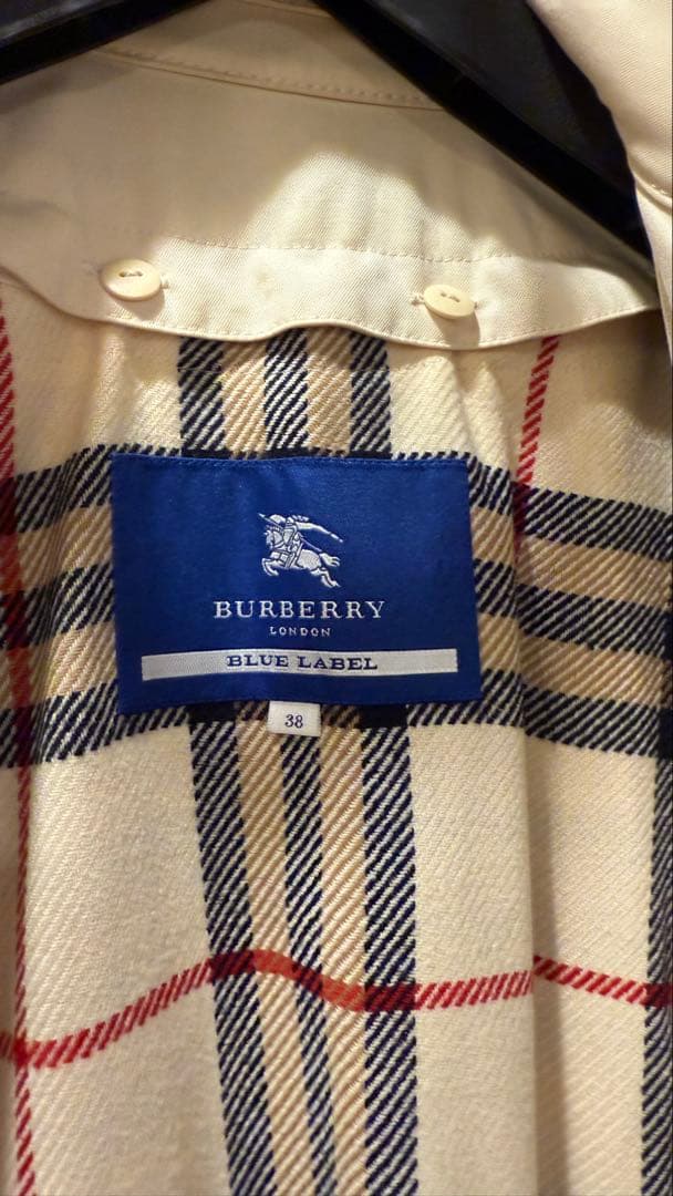 ベージュ チェック柄 トレンチコート