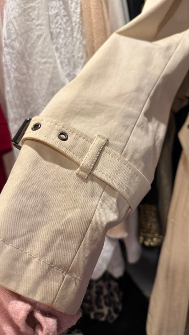 ベージュ チェック柄 トレンチコート