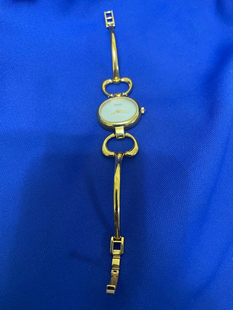 GUCCI ゴールドバングル　ヴィンテージ腕時計(稼働中)