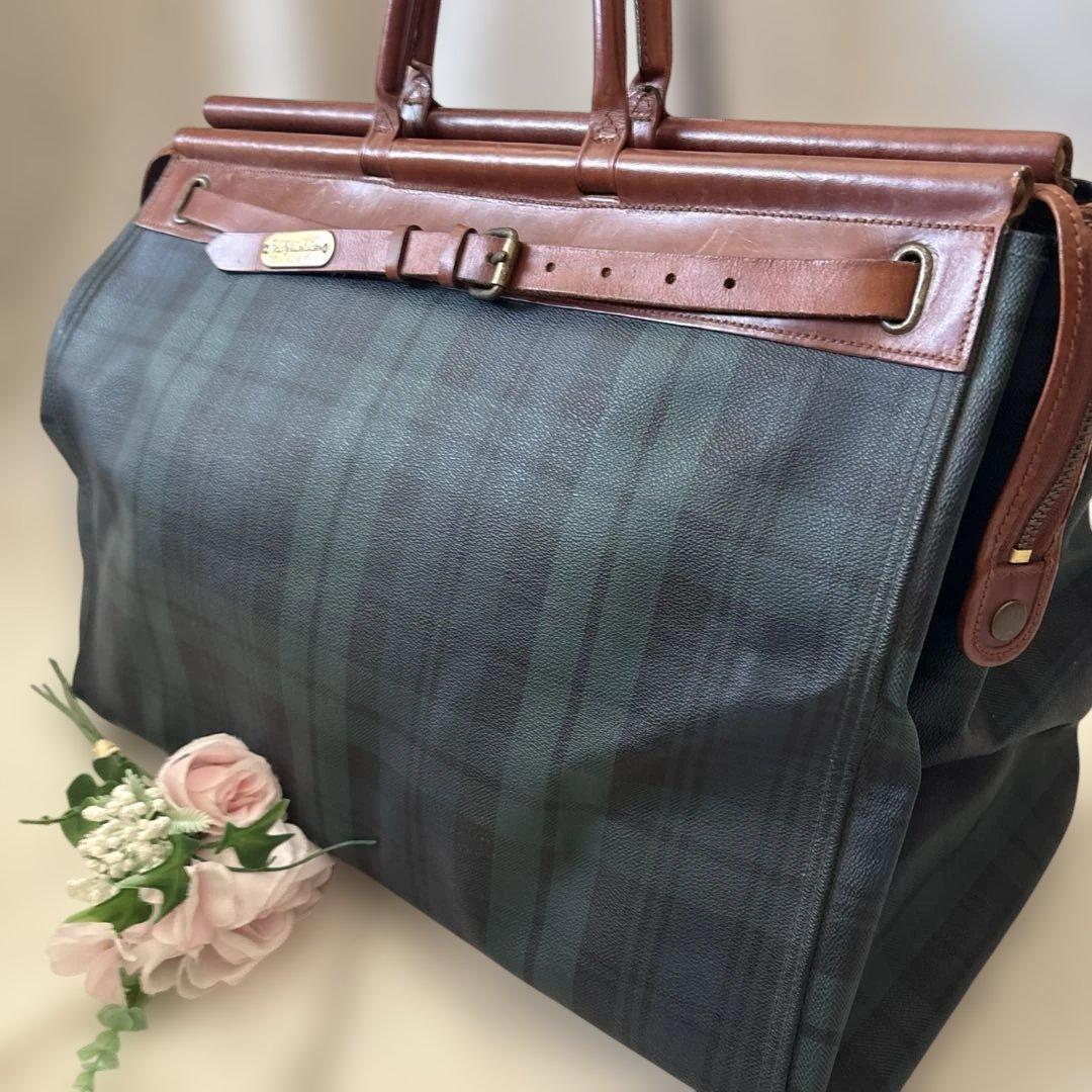 レア✨ポロラルフローレン　ボストンバッグ　ドクターズバッグ　チェック柄　グリーン