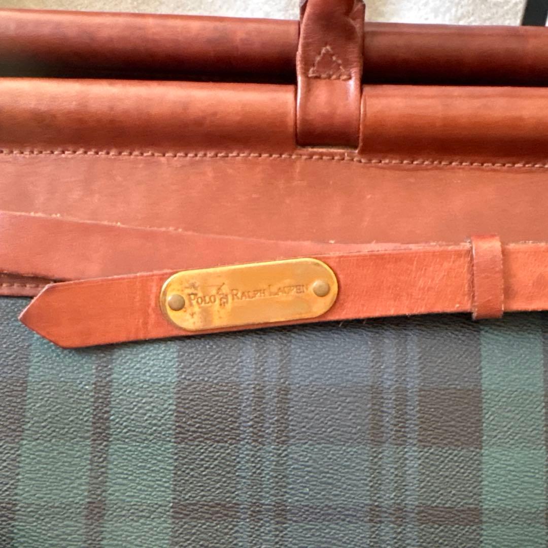 レア✨ポロラルフローレン　ボストンバッグ　ドクターズバッグ　チェック柄　グリーン