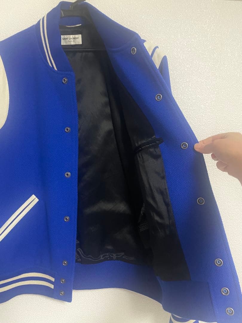 SAINT LAURENT テディボンバージャケット　ブルー