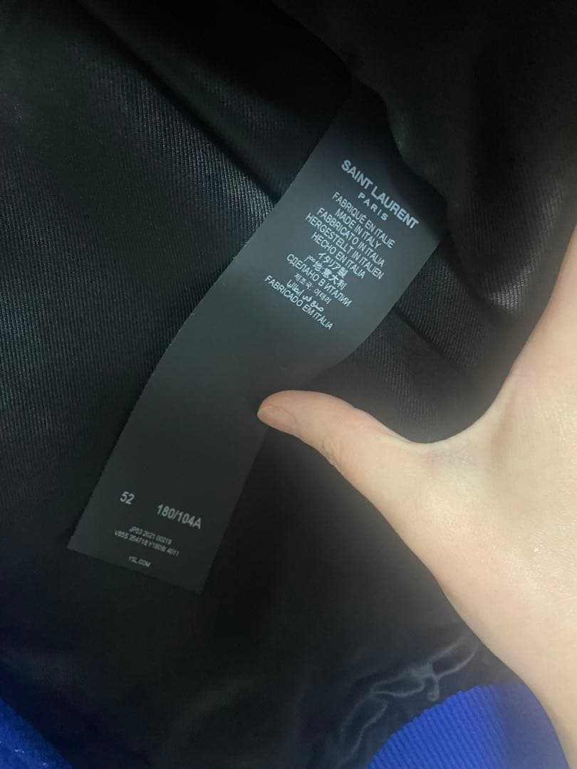 SAINT LAURENT テディボンバージャケット　ブルー