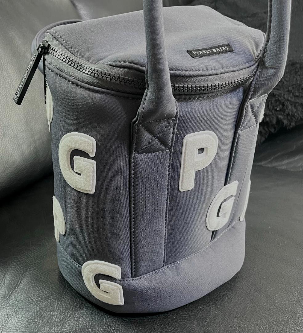 美品 パーリーゲイツ 保冷バック グレー PG ロゴ ペットボトル４本収納可能