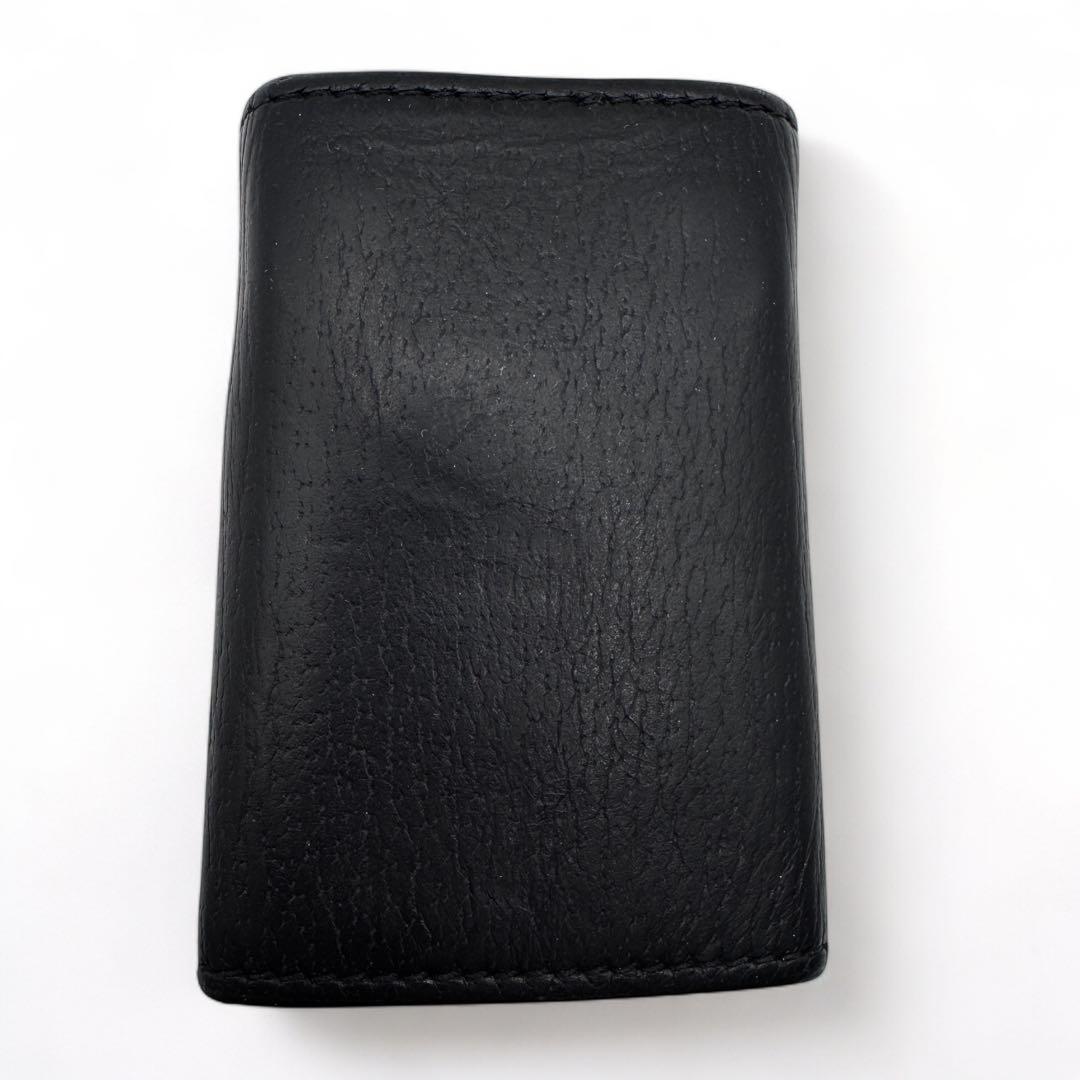 良品✨グッチ　キーケース　6連　アニマリエ　ビー　キーリング　金ロゴ　レザー　黒