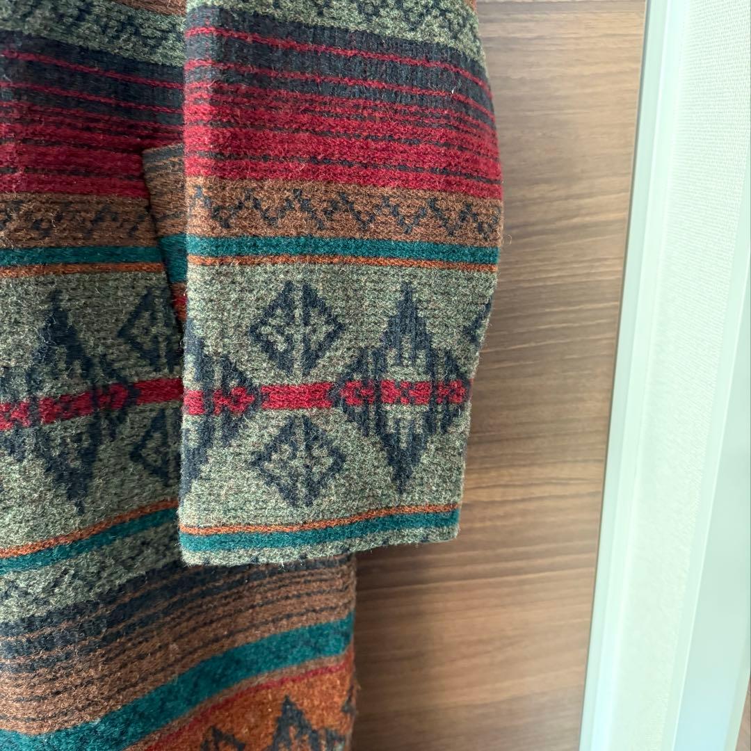 80s WOOLRICH ネイティブ柄ウールコート 民族系 usa製 Lサイズ