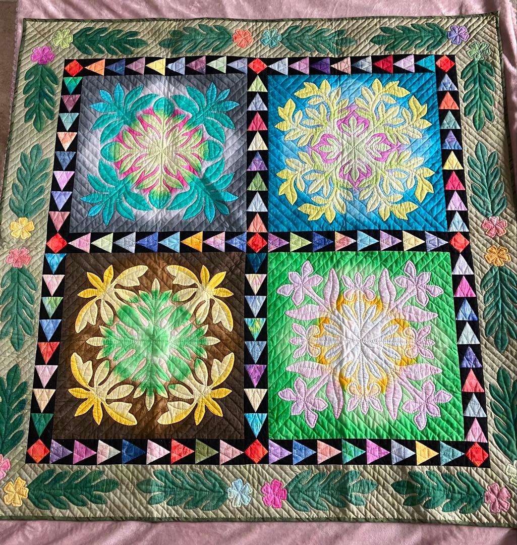 パッチワーク　タペストリー　ハワイアン