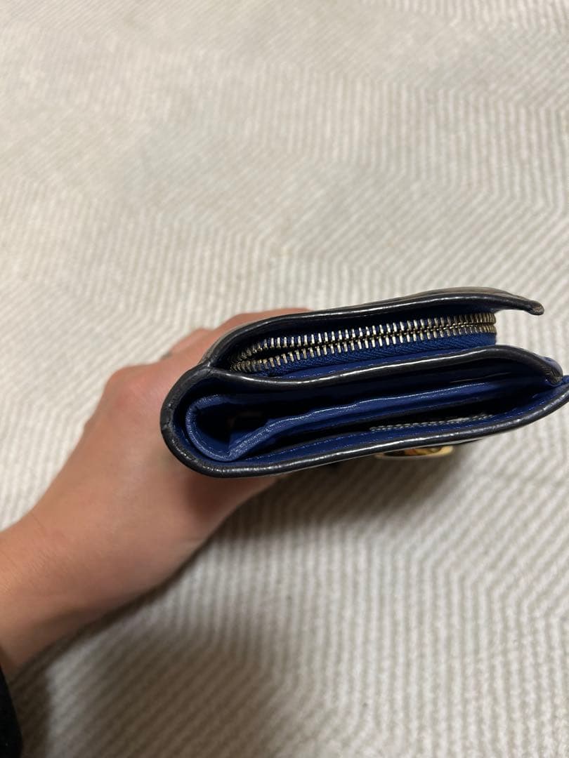 ス*ミ様 FENDI 二つ折り財布 FFロゴ ブラウン/ブルー 箱付き