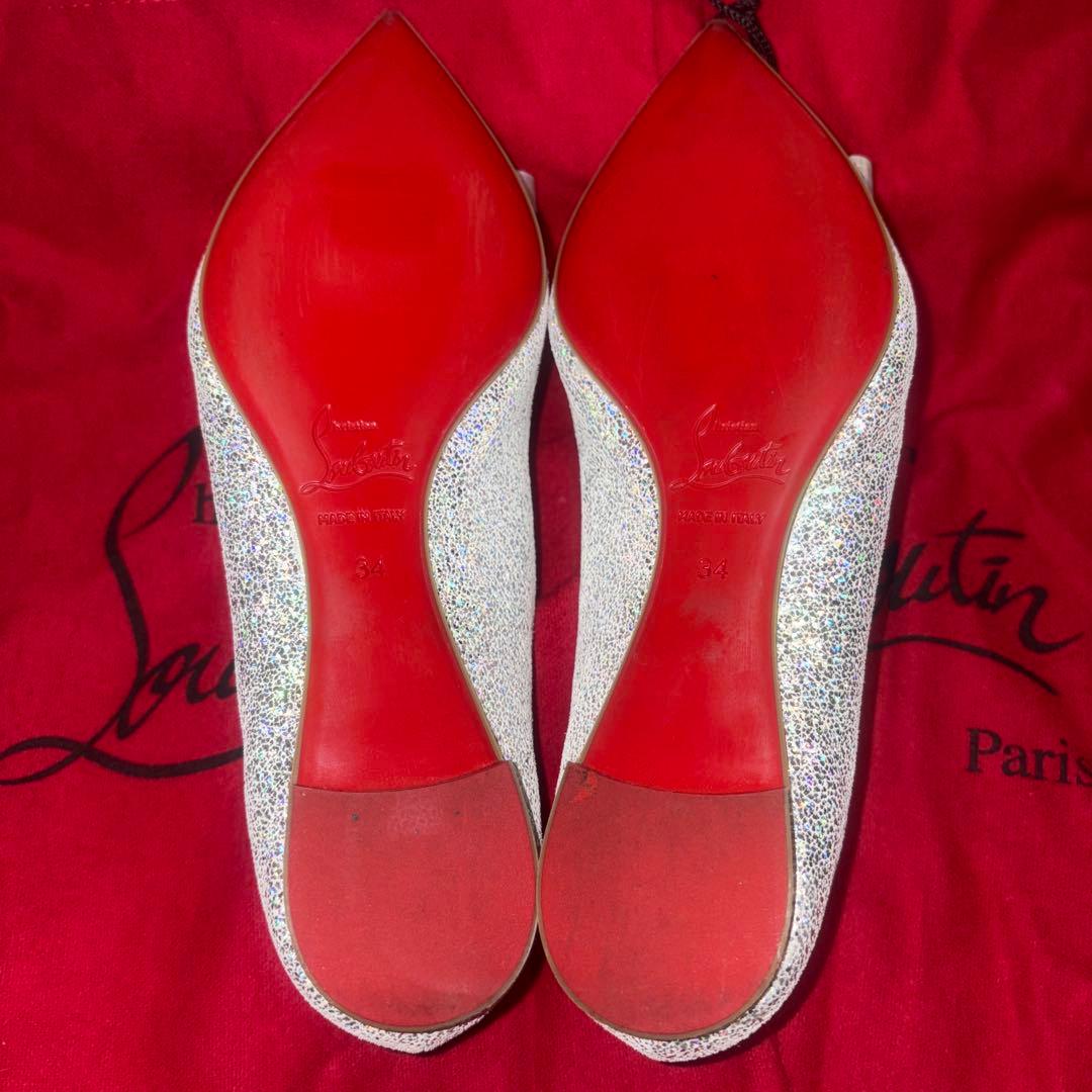 Christian Louboutin シルバー フラットシューズ